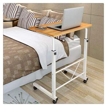 Imagem de Mesa dobrável mesa de cabeceira mesa portátil multifuncional madeira altura ajustável mesa computador móvel dormitório estudante (cor: A) (B)