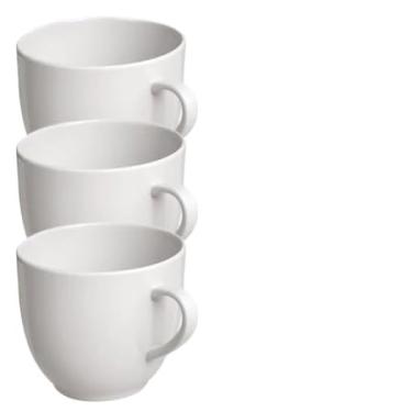 Imagem de Jogo 6 3 Xicaras de Café Chá Porcelana 170 ml (sem pires) - Rosa Amarela Branco Preto Chicara Xicara (Xicara Branca 3 un)