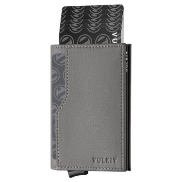 Imagem de Carteira VULKIT, porta-cartões, bloqueio de RFID, 12 cartões, cinza fe