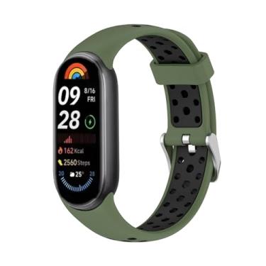 Imagem de MURVE Pulseira de silicone para Xiaomi Smart Band 9 Smartwatch Correa Acessórios para Mi Band 8 8 NFC 9 pulseira de substituição (verde escuro preto)