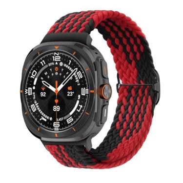 Imagem de DFAMIN Pulseira trançada de nylon para Samsung Galaxy Watch 7 Ultra, pulseira de nylon elástico de 47 mm Correa, Watch 7 Ultra, Ágata