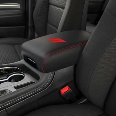 Imagem de XYHGM Capa de apoio de braço do console central para acessórios Dodge Durango 2021 2022 2023 2024 2025 2026 caixa interior protetor antiarranhões almofada de couro decoração de braço central (pontos