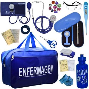 Imagem de Kit Enfermagem Top Cores Premium Completo Estagio Estetoscopio Aparelh