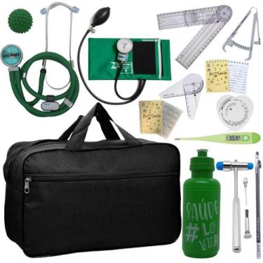Imagem de Kit Bolsa Fisioterapia Acadêmico Martelo Buck Goniômetro Fita Imc - In
