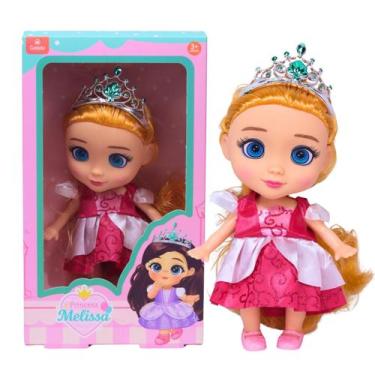 Imagem de Boneca Articulada Princesa Melissa 21cm Vestido Rosa - Castela
