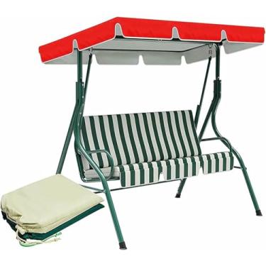 Imagem de Capa De Substituição Para Dossel De Balanço Ao Ar Livre E Capa De Almofada De Balanço, Cobertura Superior À Prova D'água Para Balanço De 2/3 Lugares, Cobertura De Toldo Para Varanda, Piscinas ~/