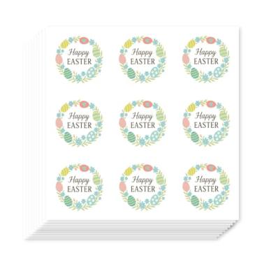 Imagem de AHANDMAKER 180 peças adesivos de guirlanda de Páscoa, adesivos autoadesivos, feliz Páscoa, para agenda, agenda, scrapbook, artesanato, artes, diário, saco de presente, selo, tema de decoração de festa