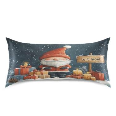 Imagem de Blueangle Linda fronha de cetim gnomo para cabelo e pele, fronha de seda, tamanho king (50,8 x 101,6 cm) - Capas de almofada de cetim refrescantes com fecho de envelope (401)