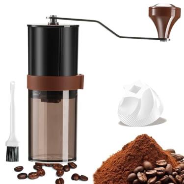Imagem de Moedor de café manual – Rebarba de cerâmica, ajustável grosso a fino, 30 g de grãos e 60 ml em pó, alça removível de aço inoxidável para expresso, prensa francesa, acampamento