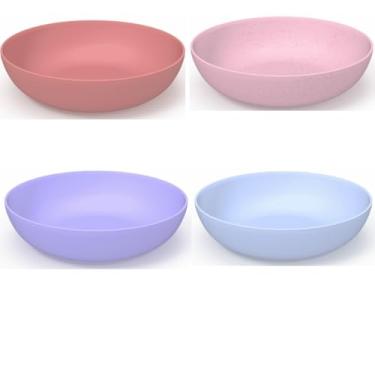 Imagem de Kit 6 Pratos Fundos Resistentes – Ideal para Refeições Domésticas, Jantares e Eventos Casuais (1 prato/Blush/Rosa/Lav/Nuvem)