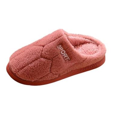Imagem de Pantufas femininas elegantes versáteis e quentes para casais, ambientes internos e externos, Vermelho melancia, 34