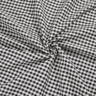 Imagem de AHANDMAKER 147 cm de largura, tecido xadrez de algodão xadrez, tecido xadrez, preto, padrão tartan, pano de mesa clássico xadrez guingão para costura, artesanato, roupas, acolchoados, decoração de