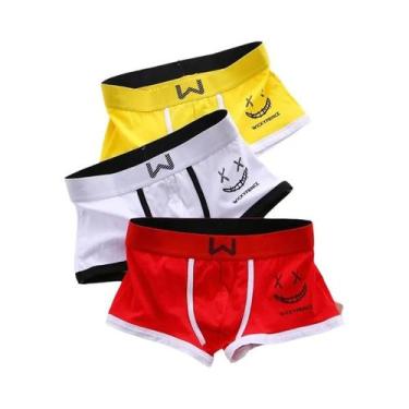 Imagem de Cuecas Boxer Masculinas De Algodão Respirável U-Convexo Confortáveis C