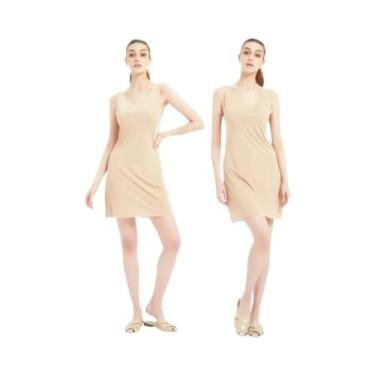 Imagem de Vestido Slip Sem Mangas De Verão Em Seda Gelada plus Size 5XL, Saia In