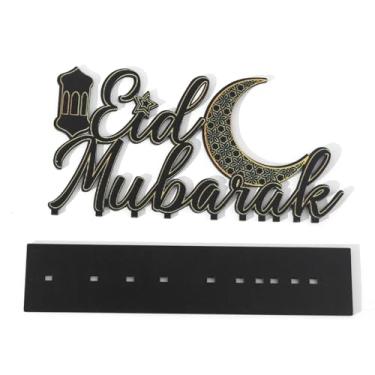 Imagem de Decorações de centro de mesa do Ramadã, decoração de mesa Eid Mubarak, placas Happy Ramadan Kareem, suprimentos de festa de mesa destacáveis para cozinha doméstica