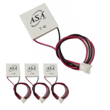 Imagem de Kit 4 Pastilha T41 Termoelétrica Peltier Placa 40x40mm Asafan Refriger