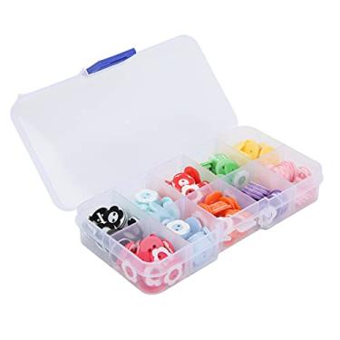 Imagem de Acouto 200 Peças Botões Coloridos Redondos de 2 Furos para Artesanato Com Caixa de Armazenamento para Projetos Diy e Roupas, para Artesanato e Presentes