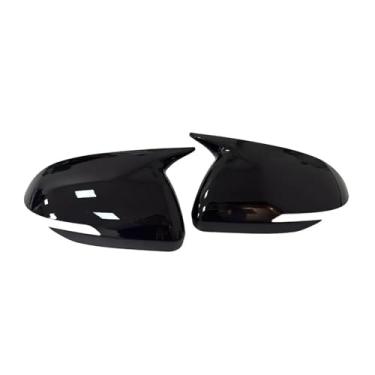 Imagem de Compatível com Kia Rio 2018 2019 2020 2021 2022 2023 Retrovisor do carro Tampa do espelho lateral Tampa da asa Porta externa Carcaça Shell Guarnição ABS Carbono(Gloss Black W Light)