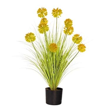 Imagem de SLGGPJBU Plantas falsas plantas artificiais de junco para uso externo e interno, árvores de plantas falsas em vaso para decoração de jardim de casa e escritório, presente plantas artificiais para uso