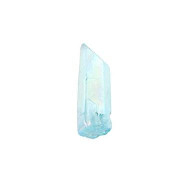 Imagem de 1 peça de pedra de cristal ponto ponto ametista rara rosa roxa natural aura semente lemuriana quartzo decoração de casa artesanato dropship (cor: azul com furo)