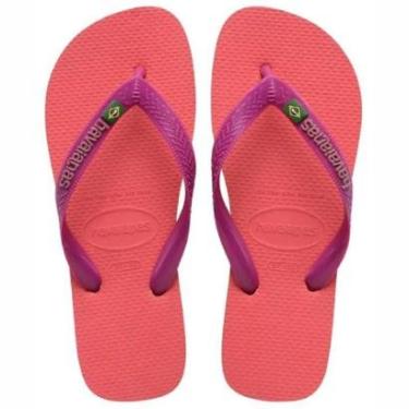 Imagem de Chinelo Sandália Havaianas Brasil Logo Rosa Lilás Unissex-Unissex