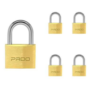 Imagem de 5 Cadeado Pado Tradicional 25mm Latão Maciço Autoblocável