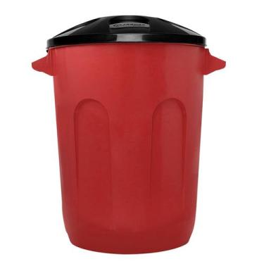 Imagem de Lixeira Cesto De Lixo Grande Cozinha 60 Litros - Jaguar, Vermelho
