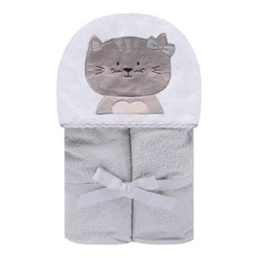 Imagem de Toalha De Banho Bebe Infantil Felpuda Com Forro de Fralda Papi Touca C