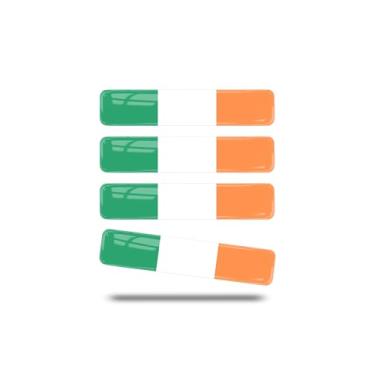 Imagem de Xalvoria Pacote com 4 adesivos de carro epóxi 3D com bandeira da Irlanda – Decalques refletivos à prova d'água para carros, caminhões, motocicletas, capacetes, laptops e muito mais, acessórios