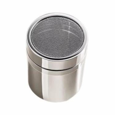 Imagem de Coqueteleira em pó de aço inoxidável com peneira de malha fina para assar café e uso na cozinha, tamanho médio, cor prata