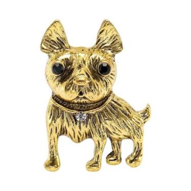 Imagem de Broche De Esmalte Unissex Com Strass De Cachorro, Joia De Lapela Para 