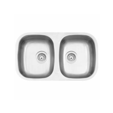 Imagem de Cuba Dupla Retangular Vertical Aço Inox Acetinado 77X45 Tramontina