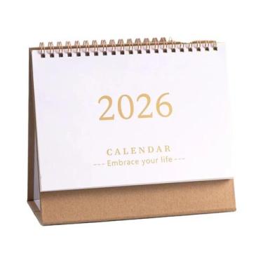 Imagem de Calendário De Mesa Portátil Dobrável 2026, Decoração Para Escritório E