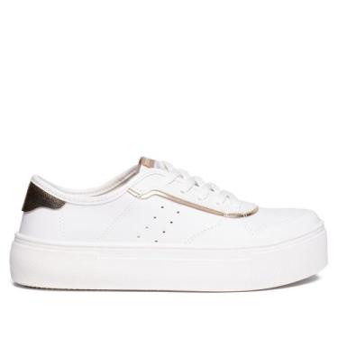 Imagem de Tênis Feminino Moleca Flatform Napa Sardenha Branco, Branco, 36