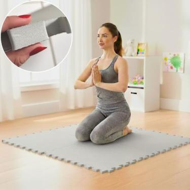 Imagem de Kit 10 Placas Tapete Tatame EVA 50x50cm 20mm 20 Bordas Emborrachado Ex