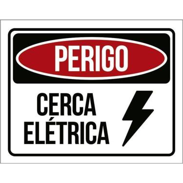 Imagem de Kit 5 Placa Acm Perigo Cerca Elétrica Atenção 18X23