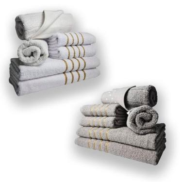 Imagem de Jogo De Toalhas 12pcs - 4 Banhos 4 Rosto 4 Tapetes Br+cz