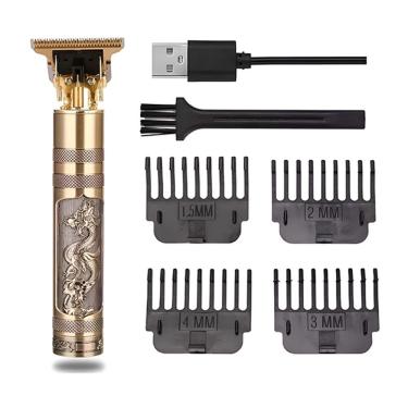 Imagem de Máquina Profissional Dragão Dourado Para Corte De Cabelo E Barba Com Pentes Ajustáveis