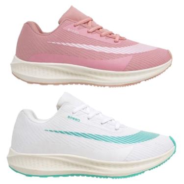 Imagem de Kit 2 Pares Tênis Speed Unissex Moda Fitness Treino Academia Caminhada Corrida-Unissex