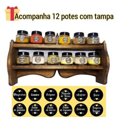 Imagem de Nicho e Organizadores de Temperos com 12 recipiente com Tampa - Boss A