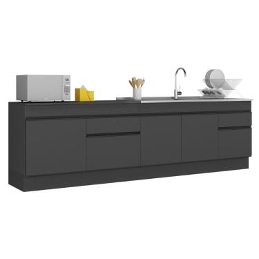 Imagem de Kit Balcão de Cozinha para Pia 150cm e Balcão 120cm com Rodapés Veneza Multimóveis MP2286