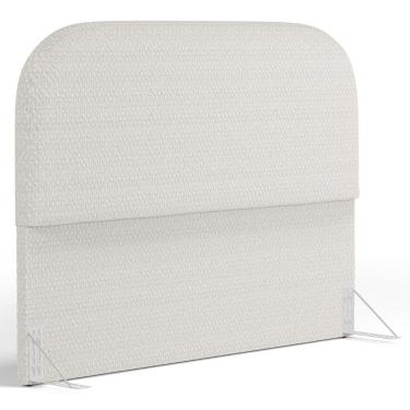 Imagem de Cabeceira Cama Box Casal 140cm Orgânica Lanna W01 Bouclê Cru - Lyam Decor