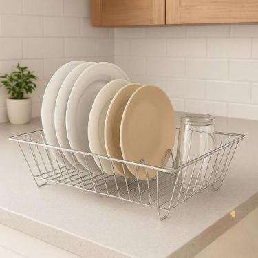 Imagem de Escorredor Louça Ferro Cozinha Organizador Suporte Prato Copo Talheres