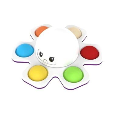 Imagem de Brinquedo Sensorial Antiestresse Fidget Spinner Com Bolhas Que Mudam D