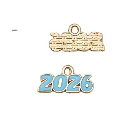 Imagem de Pingentes De Números Esmaltados 9x17mm (10 Peças) - Berloques DIY Para