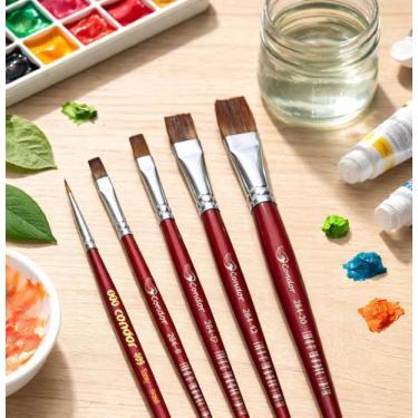 Imagem de Pincéis Condor Artístico Profissional kit com 5 unid. para Pintura, Ac