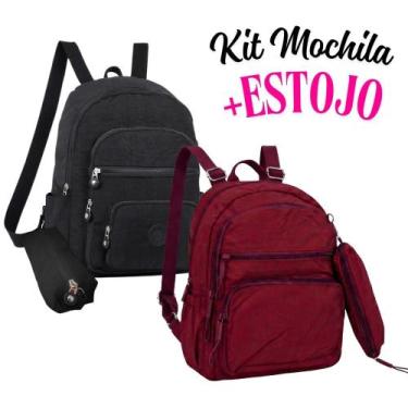 Imagem de Kit Mochila + Estojo Nylon Leve  Compacto, Versátil e Sempre à Mão - N