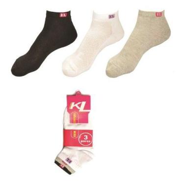 Imagem de Kit 3 Meia Soquete Sem Costura Feminina Cano Baixo Pacote Tamanho:34-3