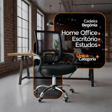 Imagem de Kit 2 Cadeiras De Escritório Oficial Begonia Mesh Giratória - Oficial 