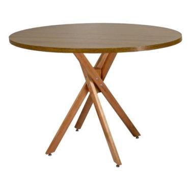 Imagem de Mesa Para Jantar 80cm Redonda Base Akemi Escrivaninha Sala Estar Cozin